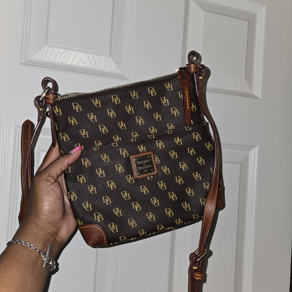Dooney & Bourke Brown and Gold Crossbody Bag
